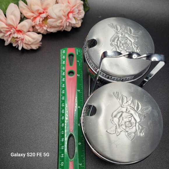 Vintage Libbey Condiment Set in Caddy With Lids Mid Century Design - Picture 14 of 16